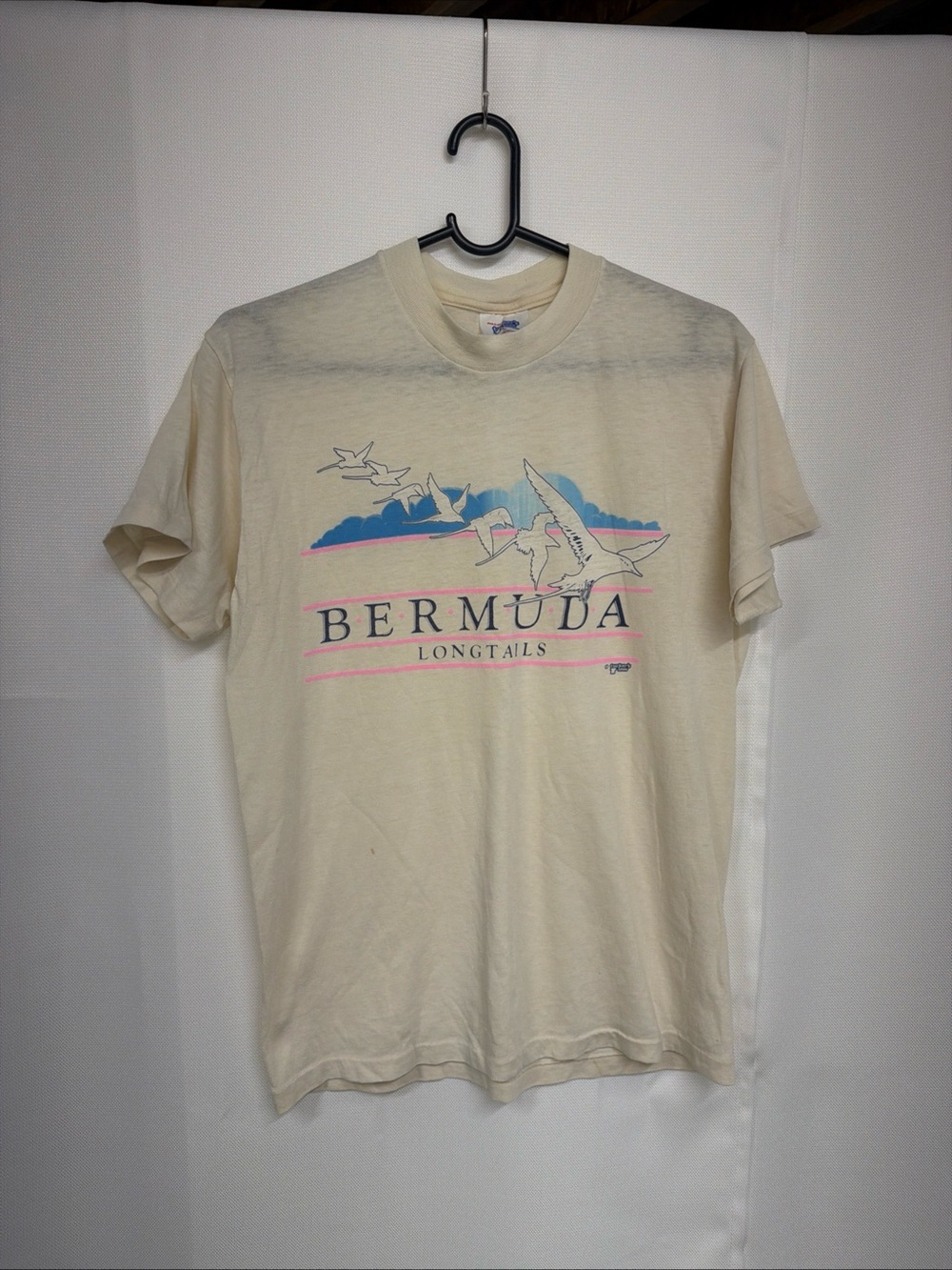 vintage 80s BERMUDA LONG TAILS T-Shirt MEDIUM beach surf single stitch